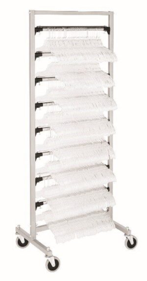 Mobile Collection Rack for Hanger Management, 8 Hanger Bar Capacity 21" Bars