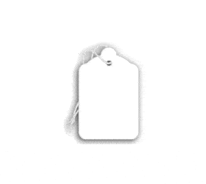 Plain White Hanging Tags With String Attached 1 3/8" x 2 1/8"